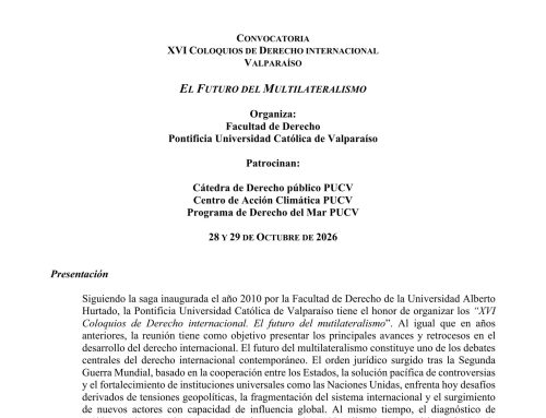 XVI Coloquios de Derecho Internacional